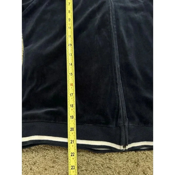 RALPH LAUREN Womens Full Zip Hoodie Track Jacket Dark Blue Velour Crest Small - Picture 7 of 7